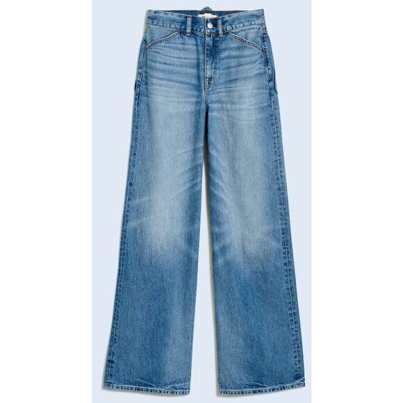 Madewell Super Wide Leg Kaihara Denim Sanborn Wash Jeans US Women's 23 New - Picture 1 of 5
